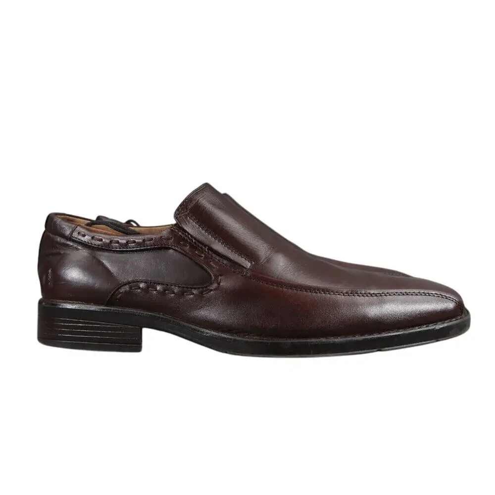 Steve Madden Shoes Men 8 Loafer Leather Brown Classic Dress Monda Slip On Formal